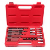 Набор экстракторов резьбы и сверл (25пр.) в кейсе. Набор экстракторов резьбы и сверл (25пр.) в кейсе.