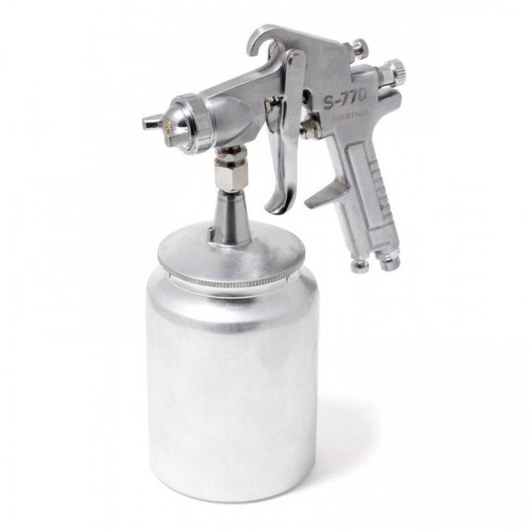 Краскораспылитель с нижним металлическим бачком (1000мл, 2.5мм, 5 bar, 85-113 л/мин, присоед. резьба 1/4") Краскораспылитель с нижним металлическим бачком (1000мл, 2.5мм, 5 bar, 85-113 л/мин, присоед. резьба 1/4")