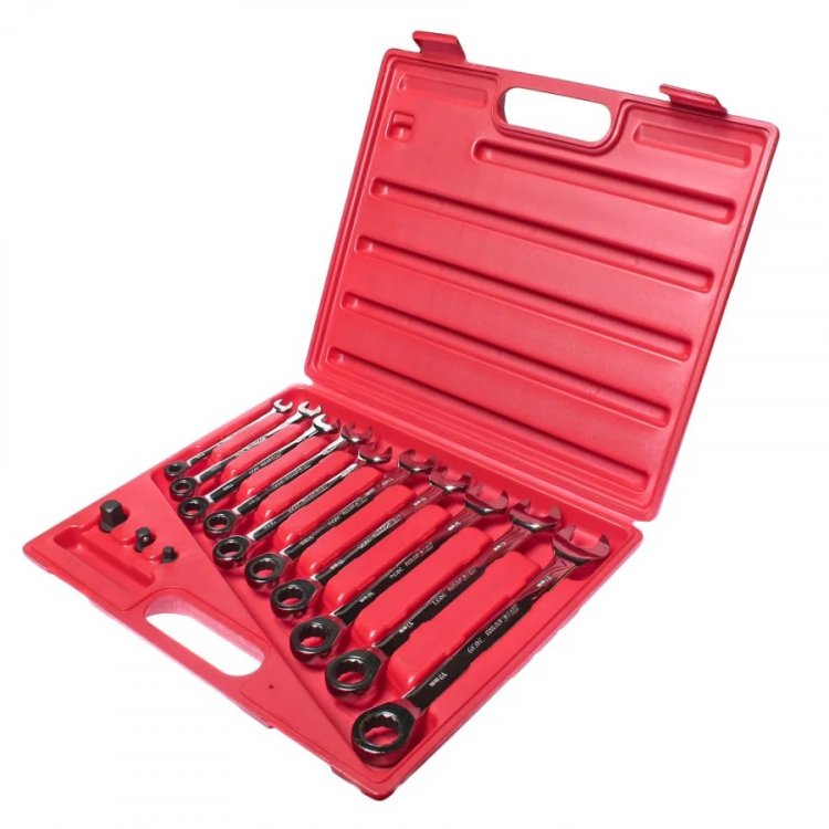 Набор ключей комбинированных трещоточных 8-19мм (в кейсе) 13 предметов