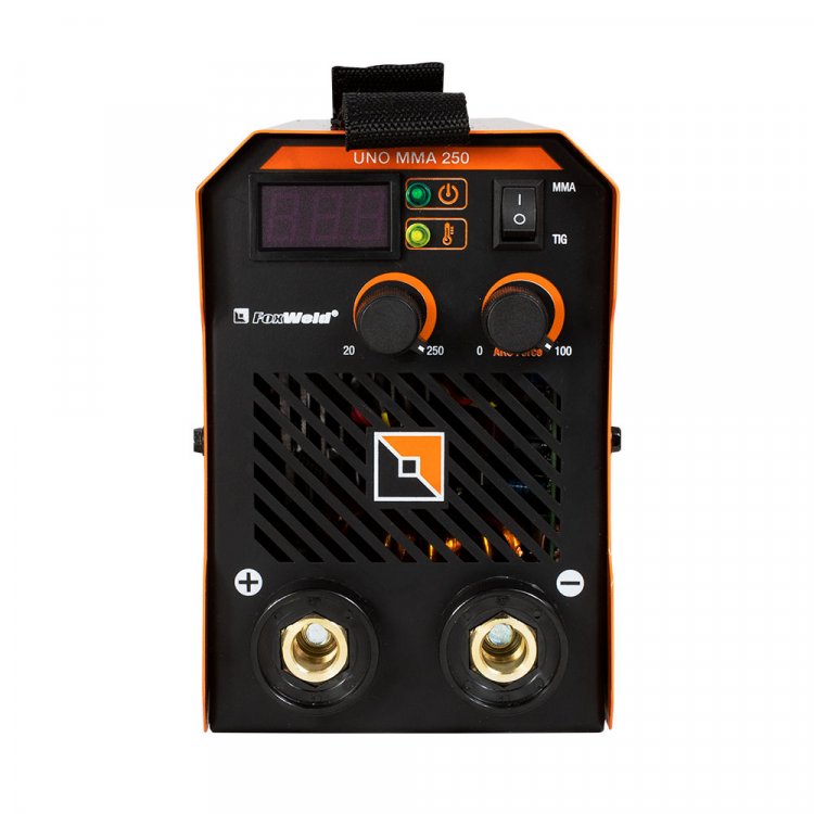 Сварочный аппарат UNO MMA 250 - Регулировка форсажа дуги (контроль стабилизации дуги). Цифровой дисплей. Горячий старт, антизалипание. MMA, TIG Lift, панельные розетки 35 мм2, напряжение питания: 220В±15%, Диапазон сварочного тока: 20-250А, ПВ: 60%, Сварочный аппарат UNO MMA 250 - Регулировка форсажа дуги (контроль стабилизации дуги). Цифровой дисплей. Горячий старт, антизалипание. MMA, TIG Lift, панельные розетки 35 мм2, напряжение питания: 220В±15%, Диапазон сварочного тока: 20-250А, ПВ: 60%,