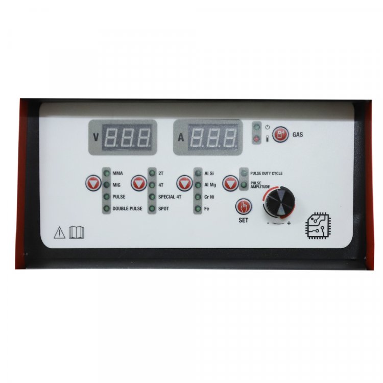 Сварочный полуавтомат UNO MIG 350 DOUBLE PULSE  - Управляемый перенос металла: сварка без брызг, MIG PULSE/Double Pulse. Синергетическая система управления: выбор материала и газа. Мягкий старт. . Регулировка частоты и времени импульса, тока паузы. Р