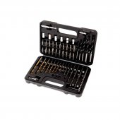 Набор сверл разнопрофильных, головок и бит с битодержателями HSS 4241 50пр., в кейсе Набор сверл разнопрофильных, головок и бит с битодержателями HSS 4241 50пр., в кейсе