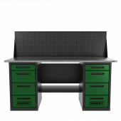 Верстак двухтумбовый 4 ящиков /4 ящиков с экраном, зеленый 1800*700 GAROPT, GT1800Y4Y4PP.green