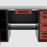 Верстак с ящиком двухтумбовый дверь/4 ящиков, красный 1800*700 Garopt, GT1800DY1Y4.red