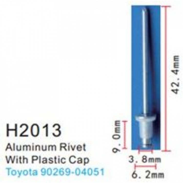 Клипса для крепления внутренней обшивки а/м Тойота аллюминиевая (100шт/уп.)