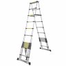 Лестница телескопическая двухсекционная (0.9-4.4+4.4м,14+14ступенек, max нагрузка 150кг, вес 23,2кг)