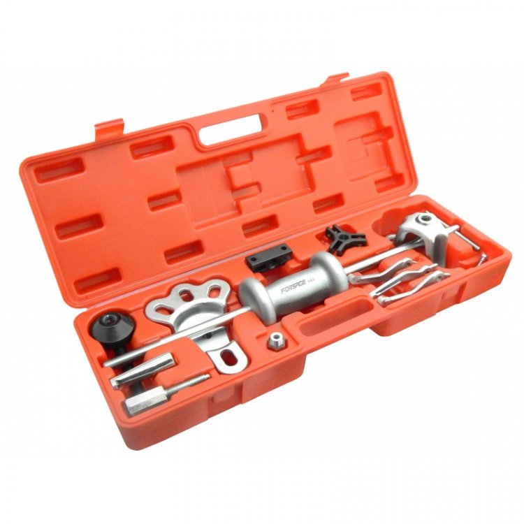 Молоток обратный для съема подшипников в наборе со сменными лапами (16пр.) в кейсе. Молоток обратный для съема подшипников в наборе со сменными лапами (16пр.) в кейсе.