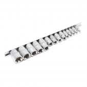 Набор головок Е-профиль 15пр. 1/4"&3/8"&1/2" (1/4"Е4-Е8,3/8"Е10-Е14,1/2"Е16-Е24) на планке Набор головок Е-профиль 15пр. 1/4"&3/8"&1/2" (1/4"Е4-Е8,3/8"Е10-Е14,1/2"Е16-Е24) на планке