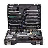 Набор инструментов 82+6пр.1/4"1/2"(6гр.)+(головка-бита 1/4" T40; биты 5/16": М8,10,12,14;головки 1/2": 10,12,13мм;ключи комбинир.:15,16мм)