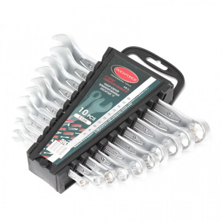 Набор ключей комбинированных 10пр. (6, 8, 10, 12-17, 19мм) на пластиковом держателе