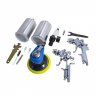 Набор инструментов пневматических 4пр(краскорасп.с верхним металич. бачком:сопла 1.4, 1.7мм