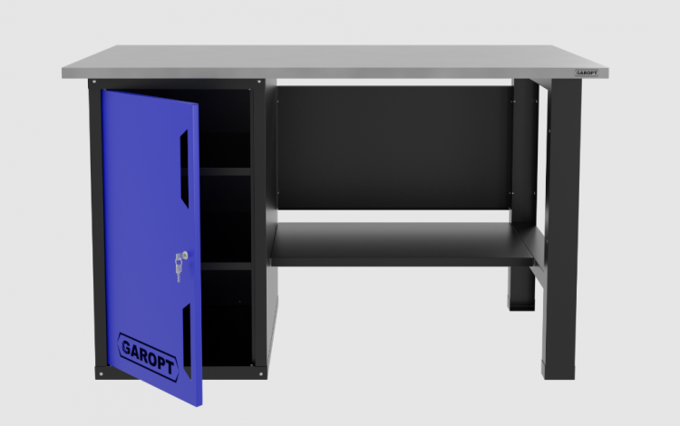 Верстак однотумбовый для слесарных работ 1400*700 GAROPT синий, GT1400STD.blue