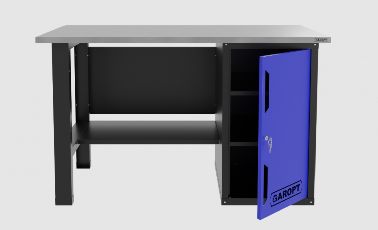 Верстак однотумбовый для слесарных работ 1400*700 GAROPT синий, GT1400STD.blue