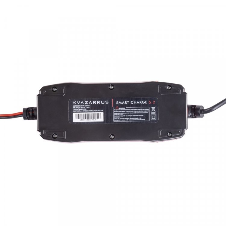Зарядное устройство KVAZARRUS Smart Charge 5.2 - Зарядное устройство KVAZARRUS Smart Charge 5.2 (6В / 12В; AGM / GEL / WET / MF; max 5A; -20~+60; защита от КЗ, несоблюдения полярности, перегрева, перезаряда; автоматическое определения типа и напряжен