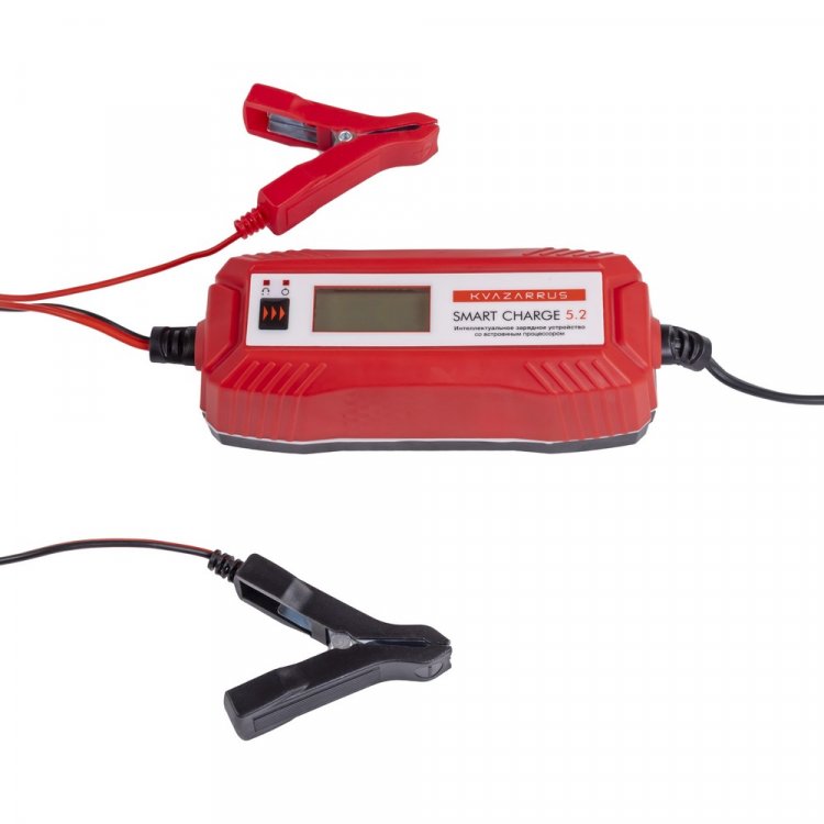 Зарядное устройство KVAZARRUS Smart Charge 5.2 - Зарядное устройство KVAZARRUS Smart Charge 5.2 (6В / 12В; AGM / GEL / WET / MF; max 5A; -20~+60; защита от КЗ, несоблюдения полярности, перегрева, перезаряда; автоматическое определения типа и напряжен