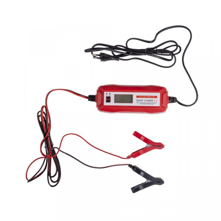 Зарядное устройство KVAZARRUS Smart Charge 5.2 - Зарядное устройство KVAZARRUS Smart Charge 5.2 (6В / 12В; AGM / GEL / WET / MF; max 5A; -20~+60; защита от КЗ, несоблюдения полярности, перегрева, перезаряда; автоматическое определения типа и напряжен
