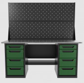 Верстак двухтумбовый 4 ящиков /4 ящиков с двумя экранами, зеленый 1800*700 GAROPT, GT1800Y4Y4PP2.green
