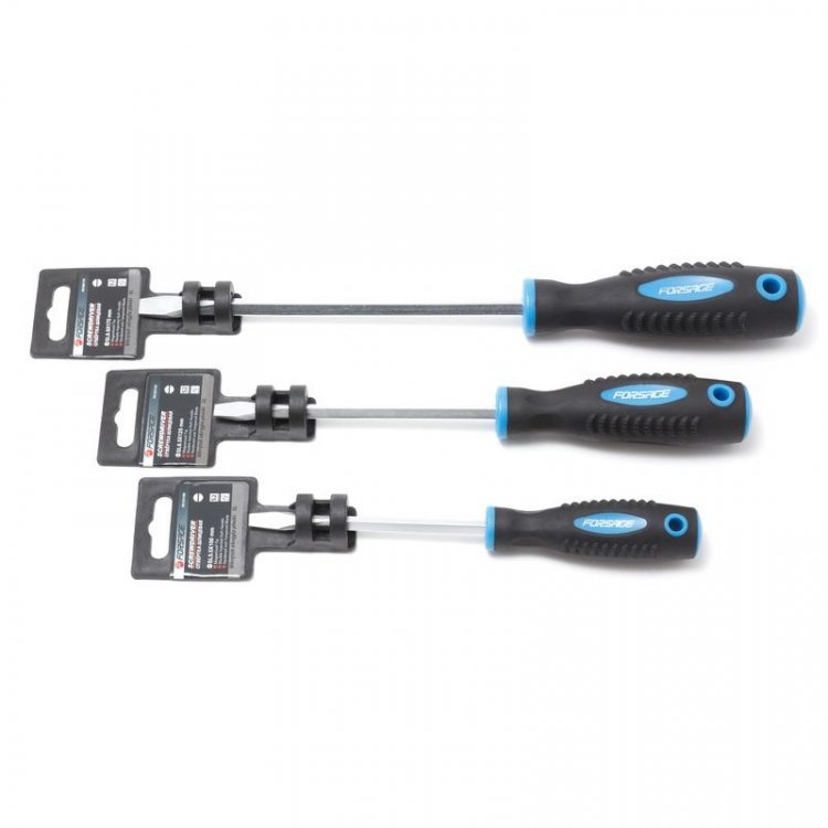 Отвертка шлицевая магнитная "Profi" S2 SL5.5х100мм, в пластиковом держателе