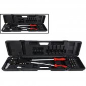 Заклепочник механический двуручный 3в1 с поворотной головой 360° "Profi", Taiwan (L-570мм, заклепки 3.2-6.4мм, резьбовые заклепки М4-М12), в кейсе