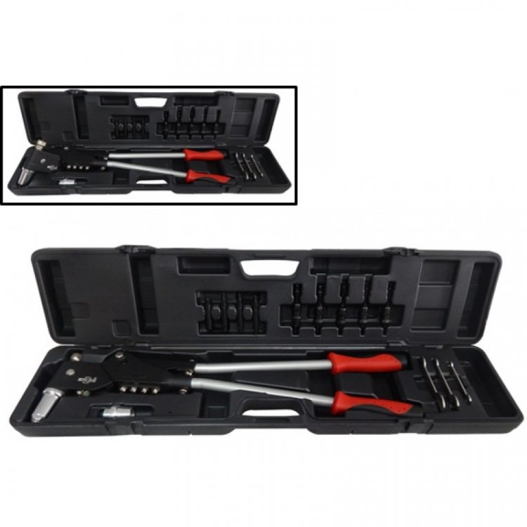 Заклепочник механический двуручный 3в1 с поворотной головой 360° "Profi", Taiwan (L-570мм, заклепки 3.2-6.4мм, резьбовые заклепки М4-М12), в кейсе Заклепочник механический двуручный 3в1 с поворотной головой 360° "Profi", Taiwan (L-570мм, заклепки 3.2-6.4мм, резьбовые заклепки М4-М12), в кейсе