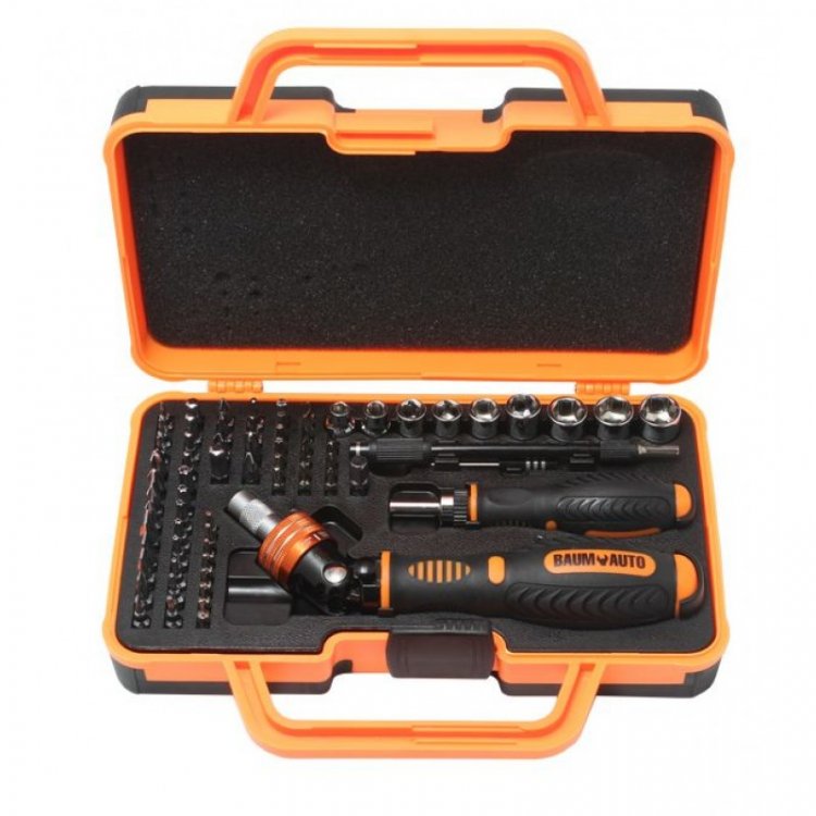 Набор отверток реверсивных поворотных, для ювелирных и точных работ, с гибким удлинителем, комплектом бит и головок (69пр.)в кейсе. Набор отверток реверсивных поворотных, для ювелирных и точных работ, с гибким удлинителем, комплектом бит и головок (69пр.)в кейсе.