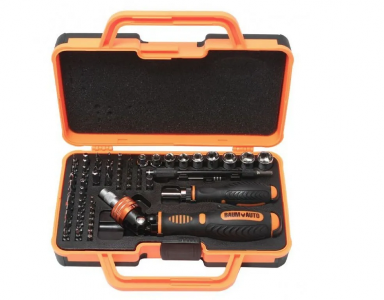 Набор отверток реверсивных поворотных, для ювелирных и точных работ, с гибким удлинителем, комплектом бит и головок (69пр.)в кейсе. Набор отверток реверсивных поворотных, для ювелирных и точных работ, с гибким удлинителем, комплектом бит и головок (69пр.)в кейсе.