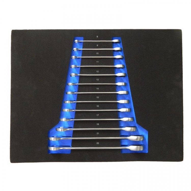 Ключи комбинированные трещоточные, набор 13пр. (8-19, 21 22мм) в ложементе