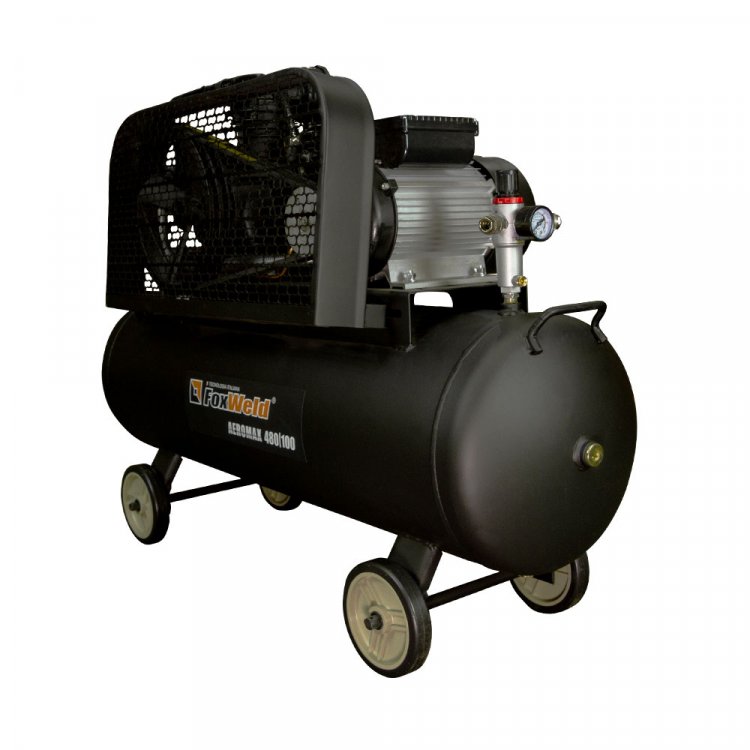 Масляный ременной компрессор AEROMAX 480/100  -  (2,2 кВт, 220В, 480л/мин, бак 100л, FoxWeld) (арт. 5887) Масляный ременной компрессор AEROMAX 480/100  -  (2,2 кВт, 220В, 480л/мин, бак 100л, FoxWeld) (арт. 5887)