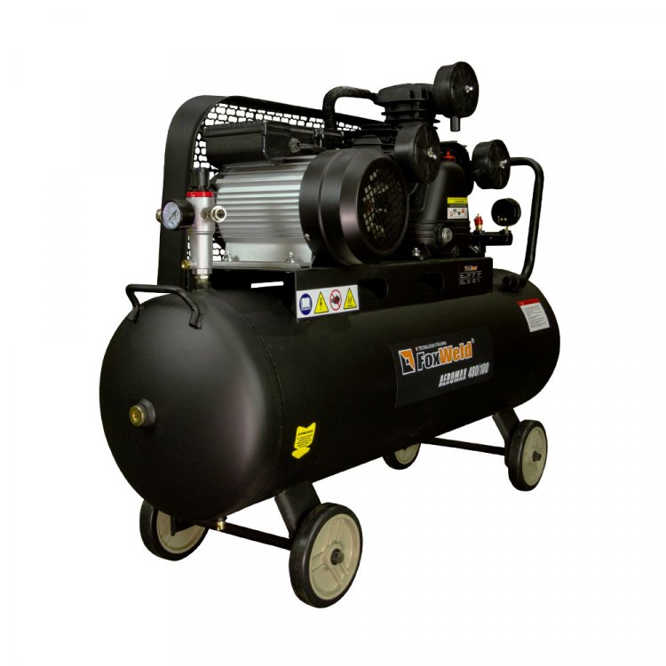 Масляный ременной компрессор AEROMAX 480/100  -  (2,2 кВт, 220В, 480л/мин, бак 100л, FoxWeld) (арт. 5887) Масляный ременной компрессор AEROMAX 480/100  -  (2,2 кВт, 220В, 480л/мин, бак 100л, FoxWeld) (арт. 5887)