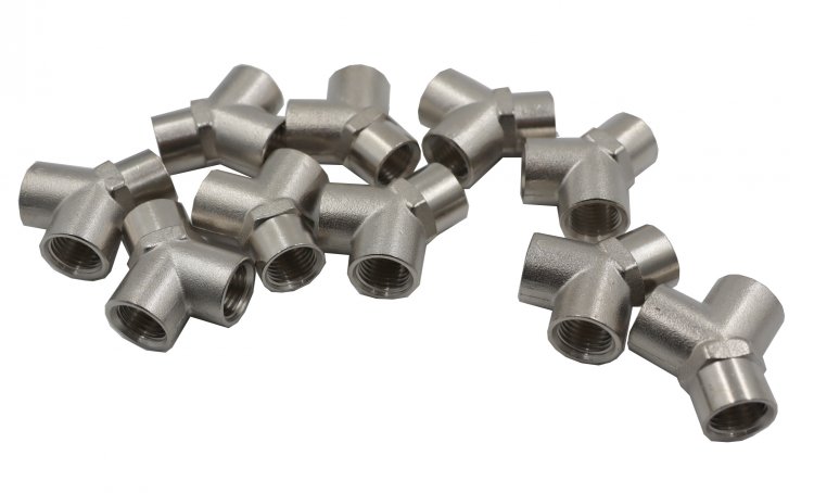 Тройник резьбовой Y-образный F1/4 - M1/4 - F1/4, 10 шт