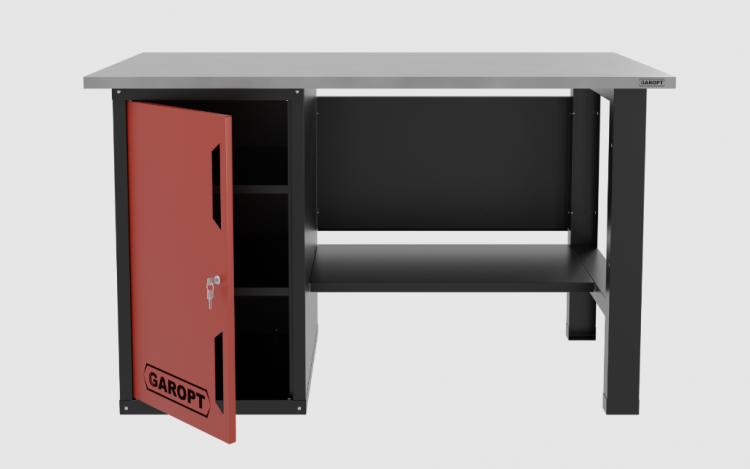 Верстак однотумбовый для слесарных работ 1400*700 GAROPT красный, GT1400STD.red