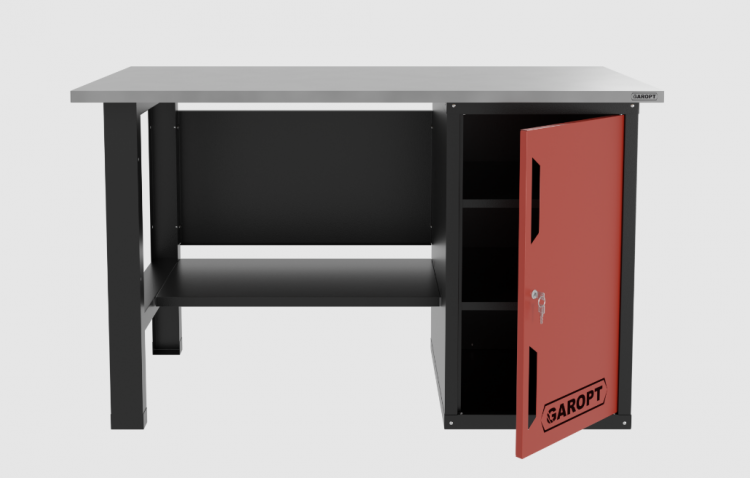 Верстак однотумбовый для слесарных работ 1400*700 GAROPT красный, GT1400STD.red