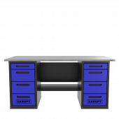 Верстак двухтумбовый 4 ящиков /4 ящиков, синий 1800*700 GAROPT, GT1800Y4Y4.blue