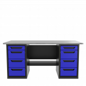 Верстак двухтумбовый 4 ящиков /4 ящиков, синий 1800*700 GAROPT, GT1800Y4Y4.blue
