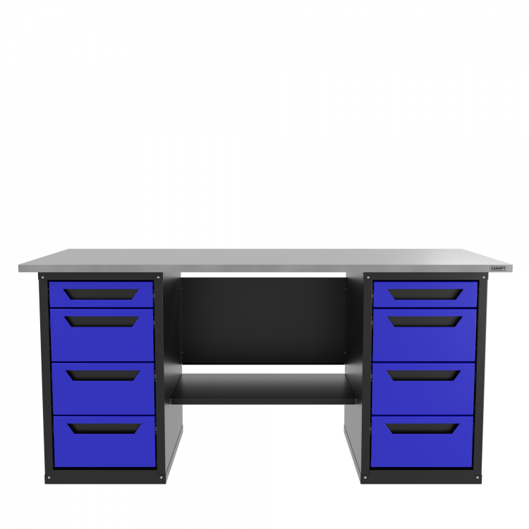 Верстак двухтумбовый 4 ящиков /4 ящиков, синий 1800*700 GAROPT, GT1800Y4Y4.blue