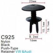 Клипса для крепления внутренней обшивки а/м Фольксваген пластиковая (100шт/уп.)