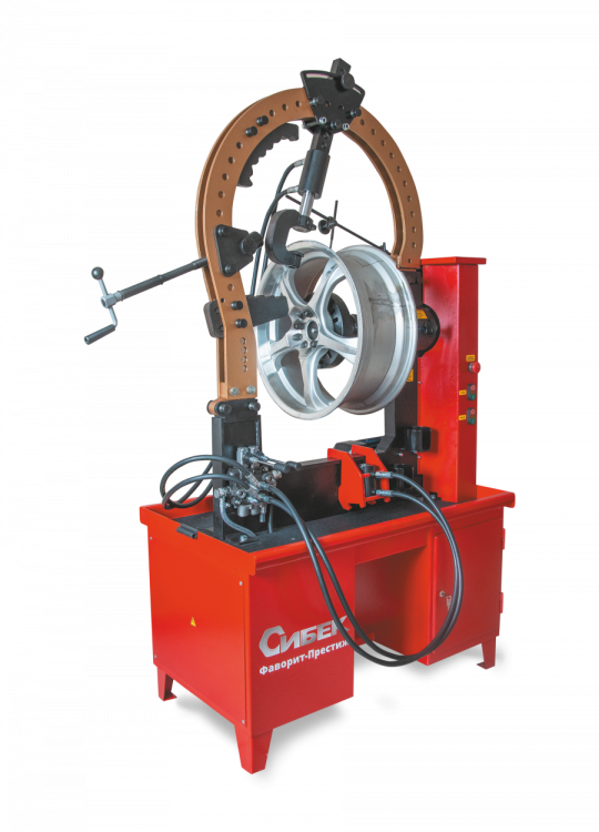 Фаворит-Престиж  (ДП17.000М СБ) Предназначен для правки особо сложных повреждений литых и кованых легкосплавных дисков, а также для правки «восьмерки» и спиц дисков от 10 до 26 дюймов включительно