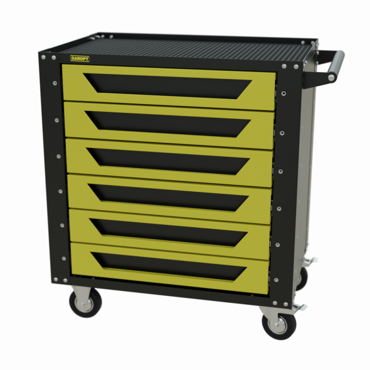 Тележка инструментальная Garopt 6 ящиков ЖЕЛТАЯ, Серия "Low-cost"