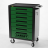 Тележка инструментальная Garopt 7 ящиков ЗЕЛЕНАЯ, центральный замок, увеличенные колеса, доводчики, GAROPT Серия "High", высота 1040мм Тележка инструментальная Garopt 7 ящиков ЗЕЛЕНАЯ, центральный замок, увеличенные колеса, доводчики, GAROPT Серия "High", высота 1040мм