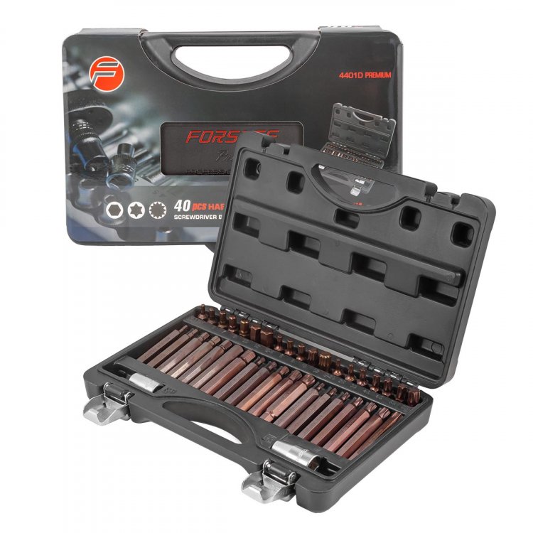 Набор бит с битодержателями "Premium", 40пр. (10мм)(75/30мм: T20-T55,H4-H12,M5-M12) в пластиковом кейсе Набор бит с битодержателями "Premium", 40пр. (10мм)(75/30мм: T20-T55,H4-H12,M5-M12) в пластиковом кейсе