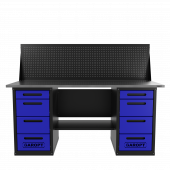 Верстак двухтумбовый 4 ящиков /4 ящиков с экраном, синий 1800*700 GAROPT, GT1800Y4Y4PP.blue