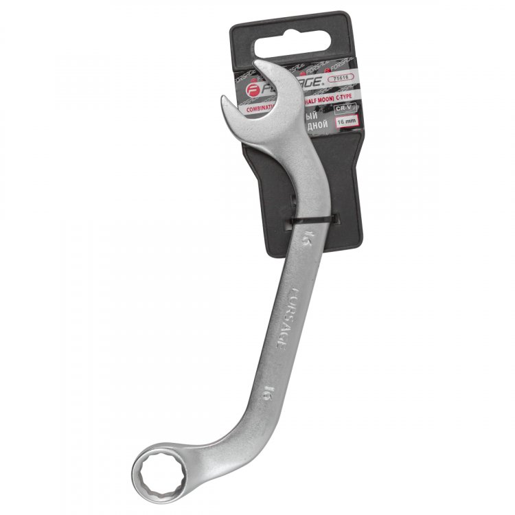 Ключ рожково-накидной С-образный 16мм на пластиковом держателе