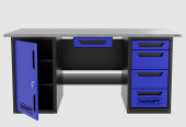 Верстак с ящиком двухтумбовый дверь/4 ящиков, синий 1800*700 Garopt, GT1800DY1Y4.blue Верстак с ящиком двухтумбовый дверь/4 ящиков, синий 1800*700 Garopt, GT1800DY1Y4.blue