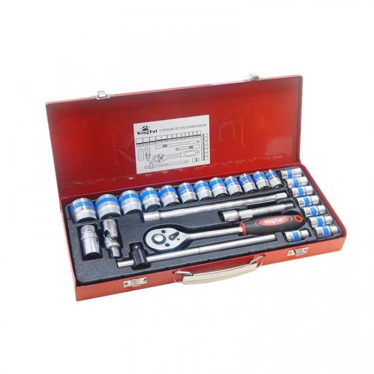 Набор инструментов "Profi" 27пр., 1/2”,6гр. (8-32мм) в металлическом кейсе