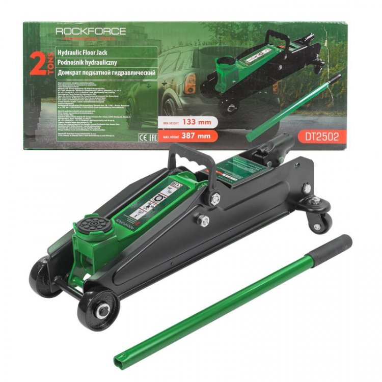 Домкрат подкатной гидравлический 2 т (h min 133мм, h max 387мм) Домкрат подкатной гидравлический 2 т (h min 133мм, h max 387мм)