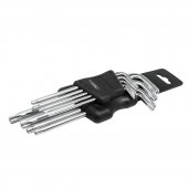 Набор ключей TORX Г-образных длинных, 9пр. (Т10Н, Т15Н, Т20Н, Т25Н,Т27Н, Т30Н, Т40Т, Т45Н,Т50Н с отверстием) в пластиковом держателе Набор ключей TORX Г-образных длинных, 9пр. (Т10Н, Т15Н, Т20Н, Т25Н,Т27Н, Т30Н, Т40Т, Т45Н,Т50Н с отверстием) в пластиковом держателе