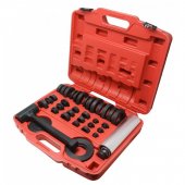 Набор оправок для выпрессовки и запрессовки подшипников, втулок и сальников в комплекте с молотком, 37пр., в кейсе