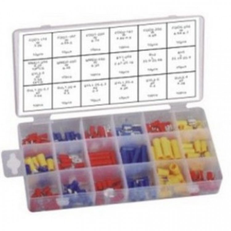 Коннекторы обжимные для автомобильной электропроводки, 200пр.