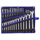 Набор ключей комбинированных универсальный 27пр.(6-36мм),разрезные 2пр(10-12,11-13мм) трещоточные 4пр(8-13мм) на полотне