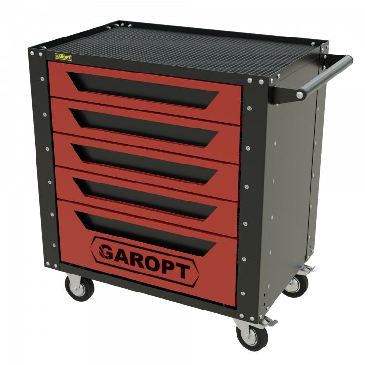 Тележка инструментальная Garopt 5 ящиков КРАСНАЯ, Серия "Low-cost" Тележка инструментальная Garopt 5 ящиков КРАСНАЯ, Серия "Low-cost"